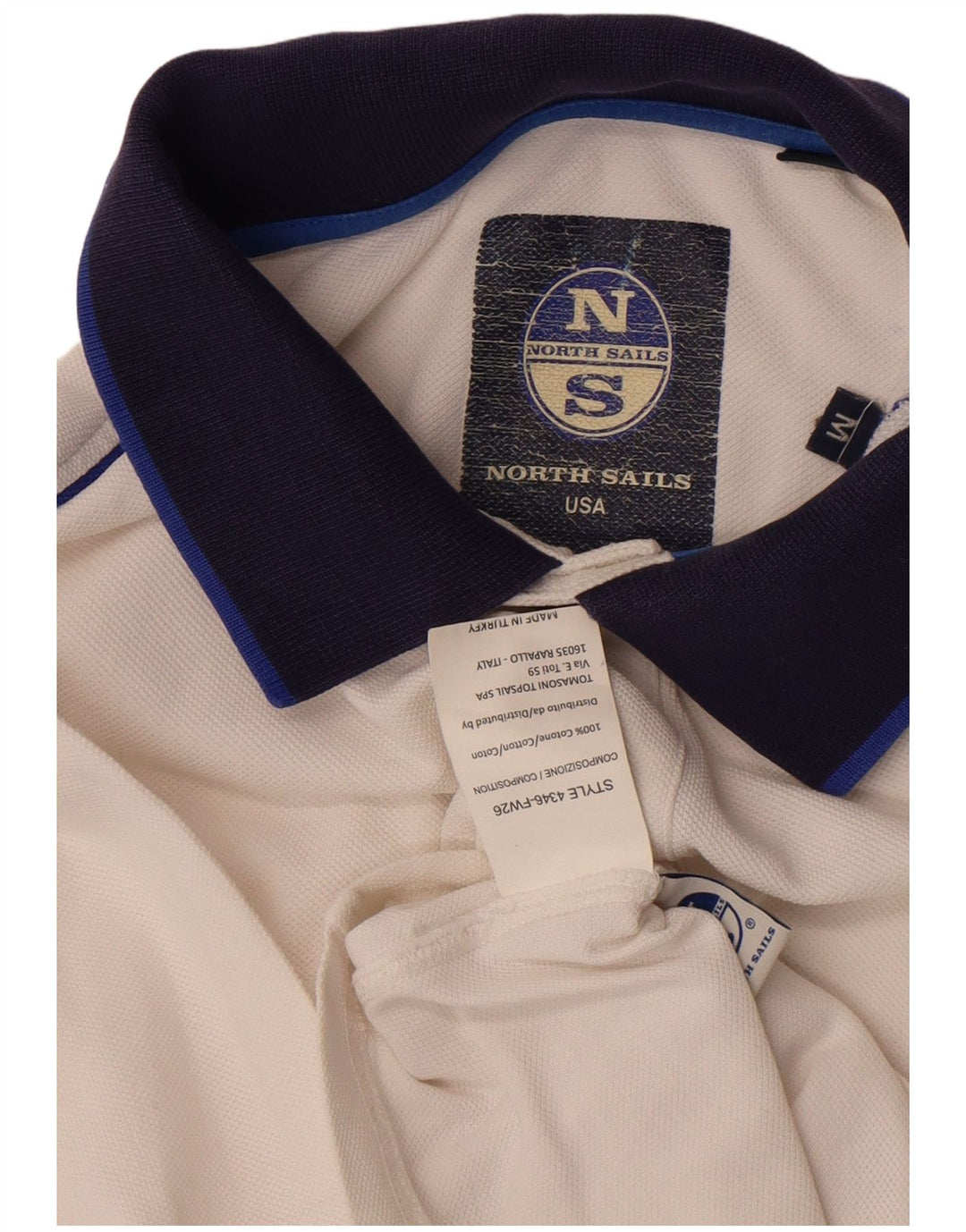 North Sails Herren-Poloshirt aus mittelweißer Colourblock-Baumwolle