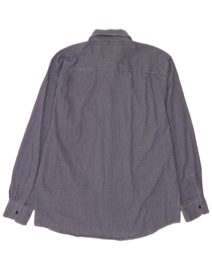 Pierre Cardin Herren-Hemd, reguläre Passform, XL, Marineblau, Gingham-Polyester