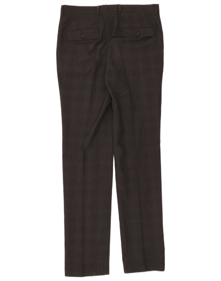 Marks & Spencer Herren-Anzughose mit super schmaler Passform, W32 L33, grau kariert