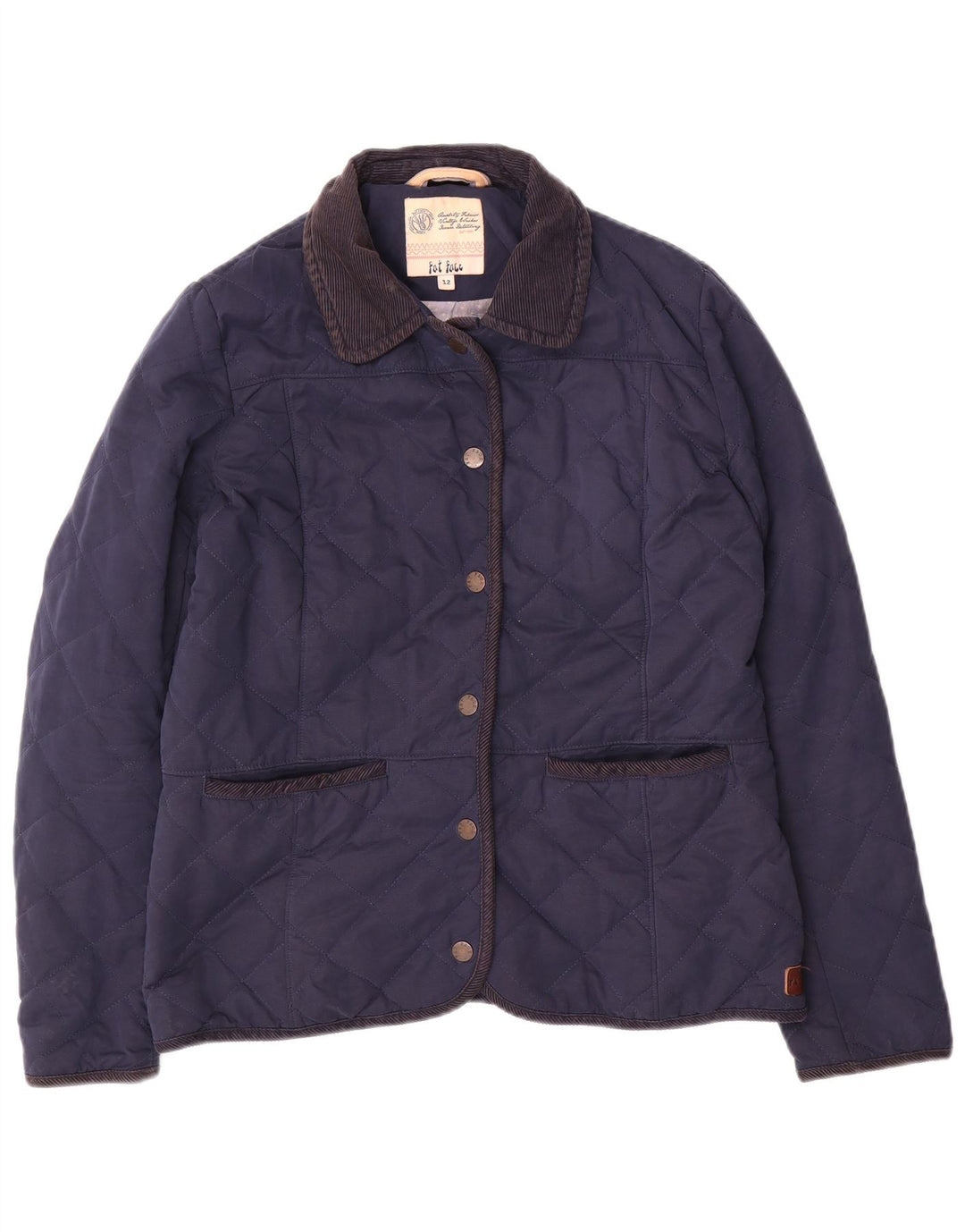 FAT FACE Damen Steppjacke UK 12 Medium Marineblau Polyester