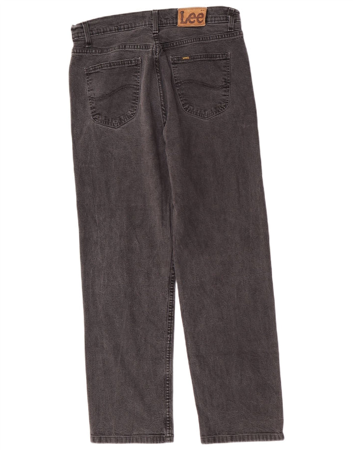 Lee Herren Brooklyn Straight Jeans W36 L30 Graue Baumwolle