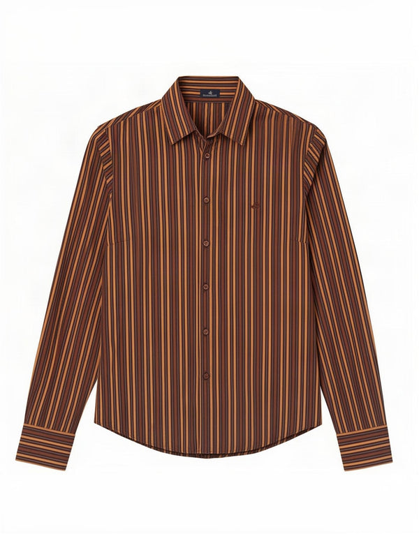 Brooksfield Womens Shirt IT 42 Medium Brown Striped