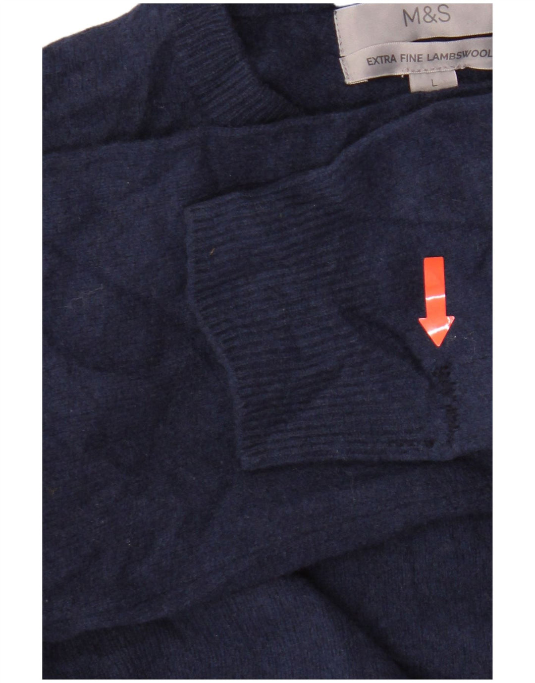 Marks & Spencer Damen-Pullover mit Rundhalsausschnitt, UK 16, Größe L, blaue Lammwolle