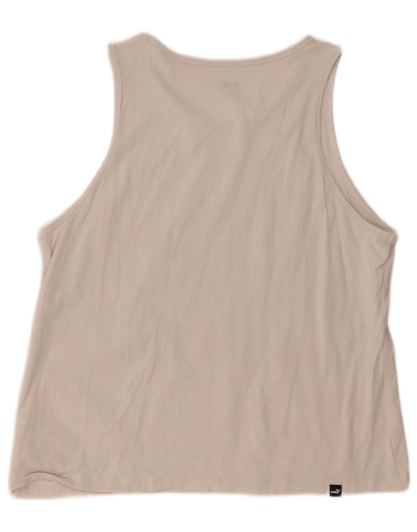 Puma Damen Graphic Vest Top UK 18 XL Weiße Baumwolle