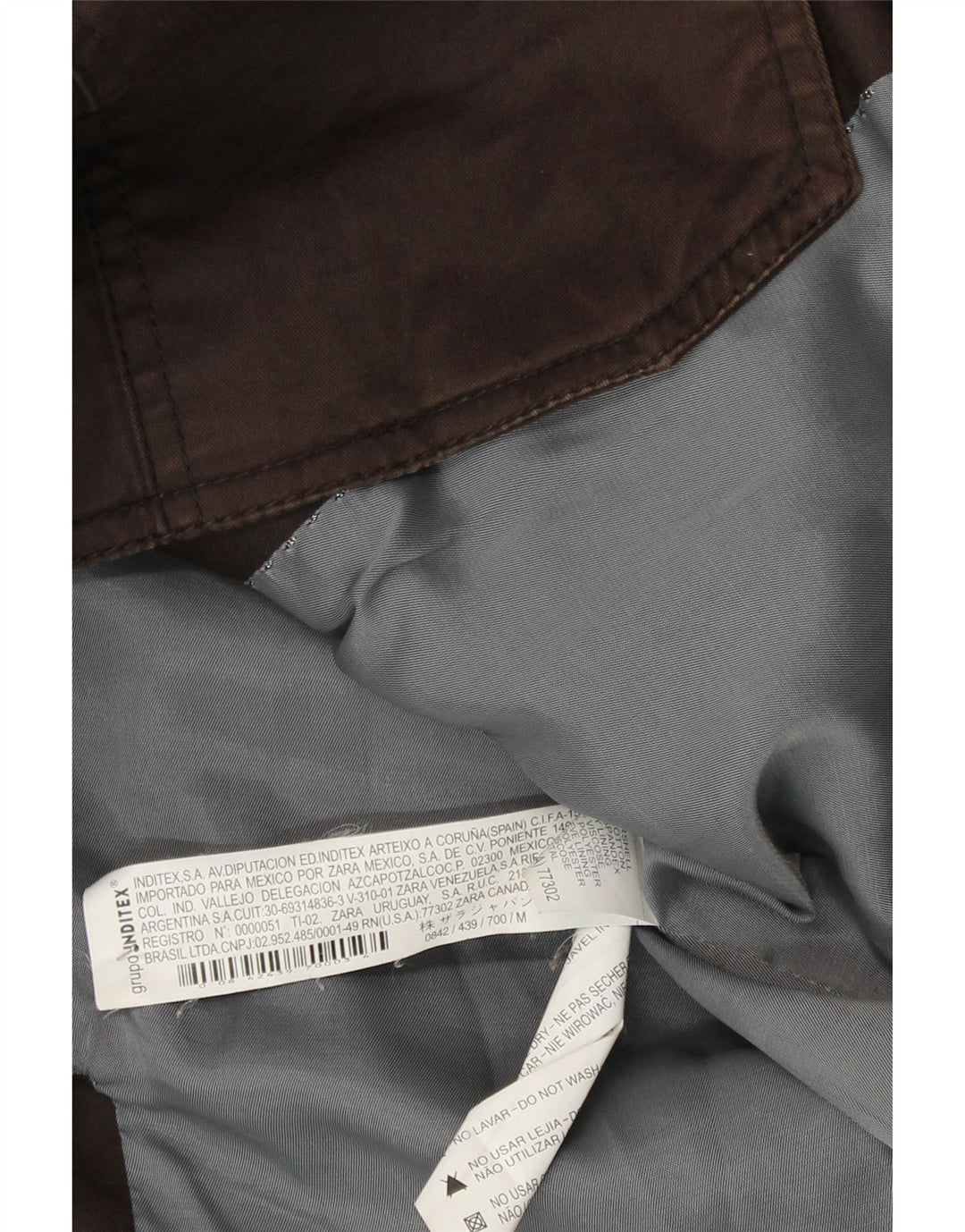 Zara Herren Militärjacke UK 38 Mittelbraune Baumwolle