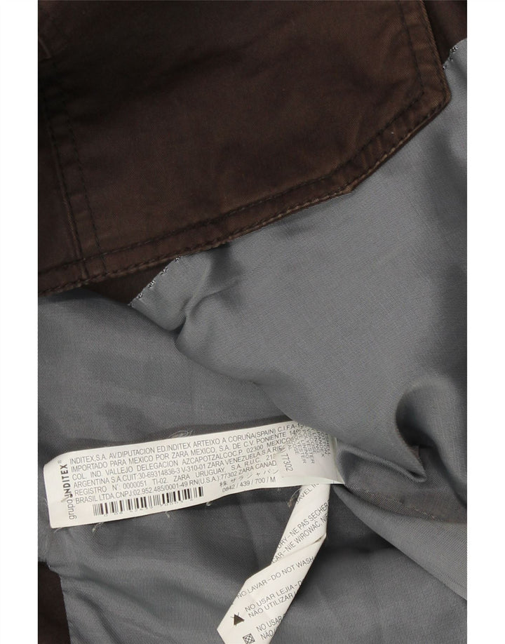 Zara Herren Militärjacke UK 38 Mittelbraune Baumwolle