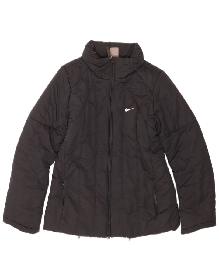Nike Damen Wattierte Jacke UK 14/16 Large Schwarz Polyester