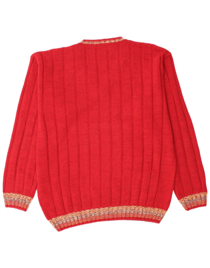 Dardano Herren-Pullover mit V-Ausschnitt, 2XL, rote Wolle