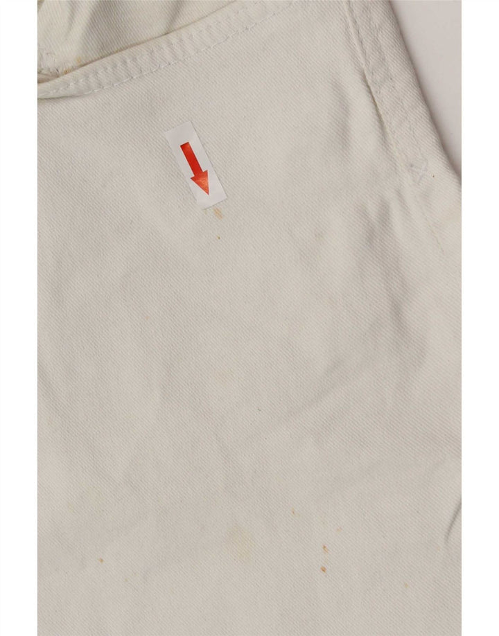 Zara Herren-Jeans im Used-Look, kurz geschnitten, EU 40, mittelgroß, W31, L25, weiße Baumwolle