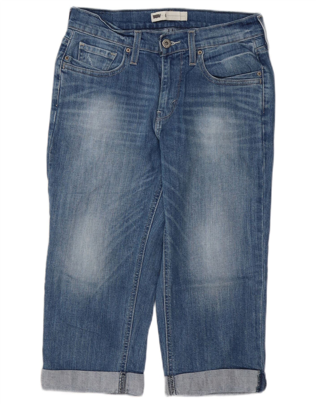 LEVI'S Damen Capri-Jeans US 4 Small W27 L18 Blaue Baumwolle