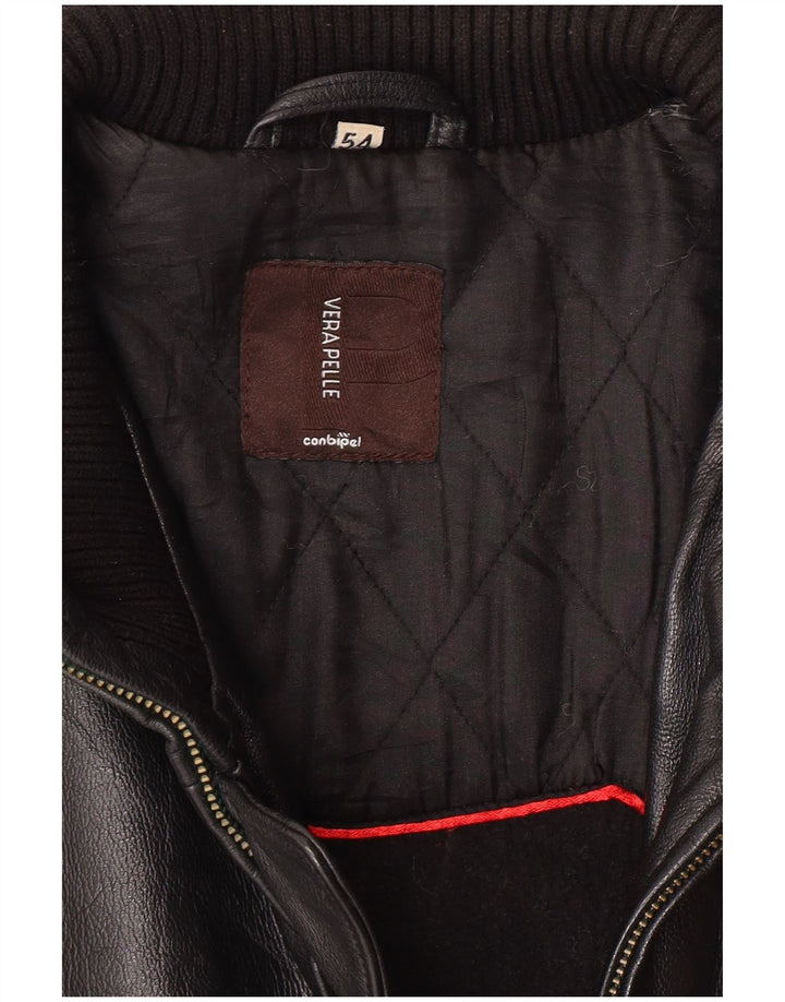 CONBIPEL Herren Lederjacke IT 54 XL Schwarzes Leder