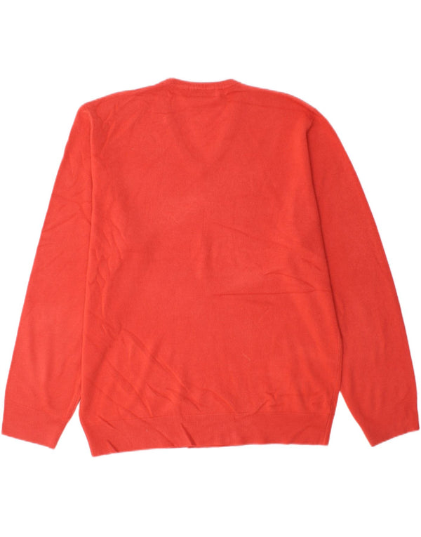 MARKS & SPENCER Herren Blue Harbor V-Ausschnitt Pullover Pullover XL Rot Acryl