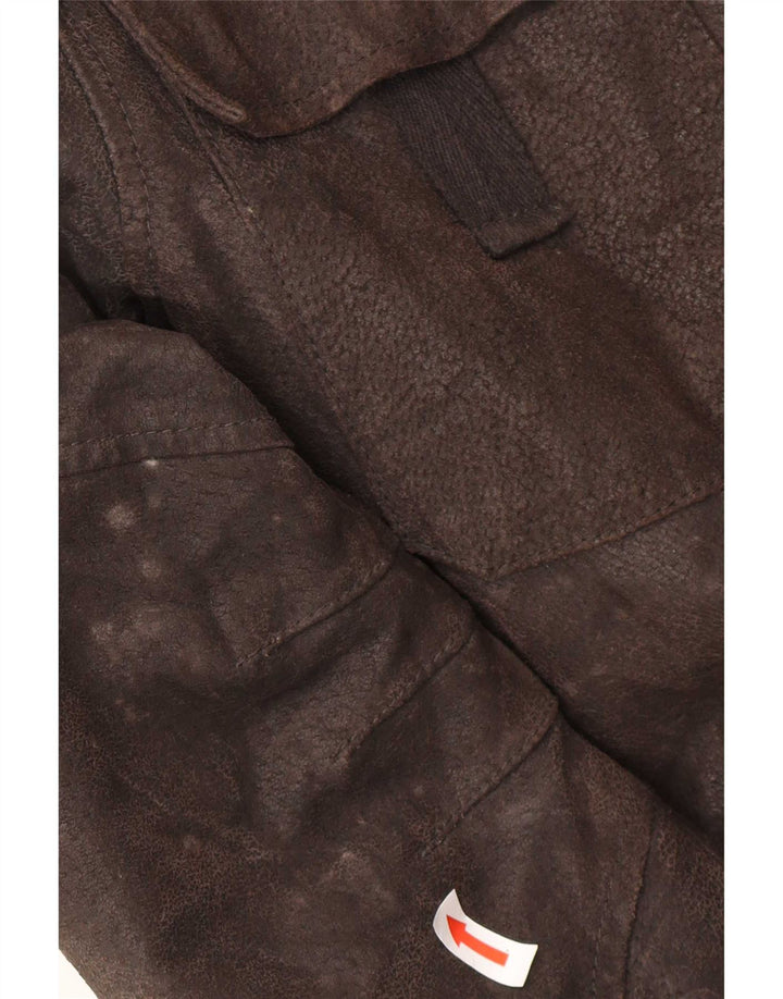 Conbipel Herren Sherpa Lederjacke IT 50 Großes braunes Leder
