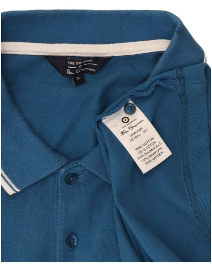 Ben Sherman Herren Poloshirt XL Blau Baumwolle