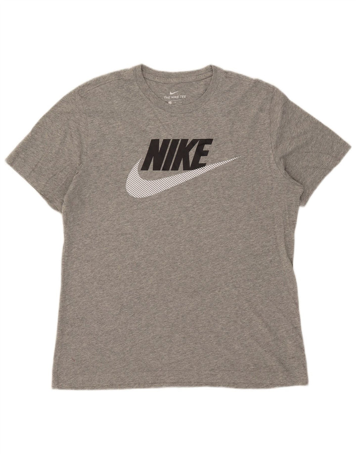 Nike Herren-T-Shirt mit Grafik, mittelgraue Baumwolle