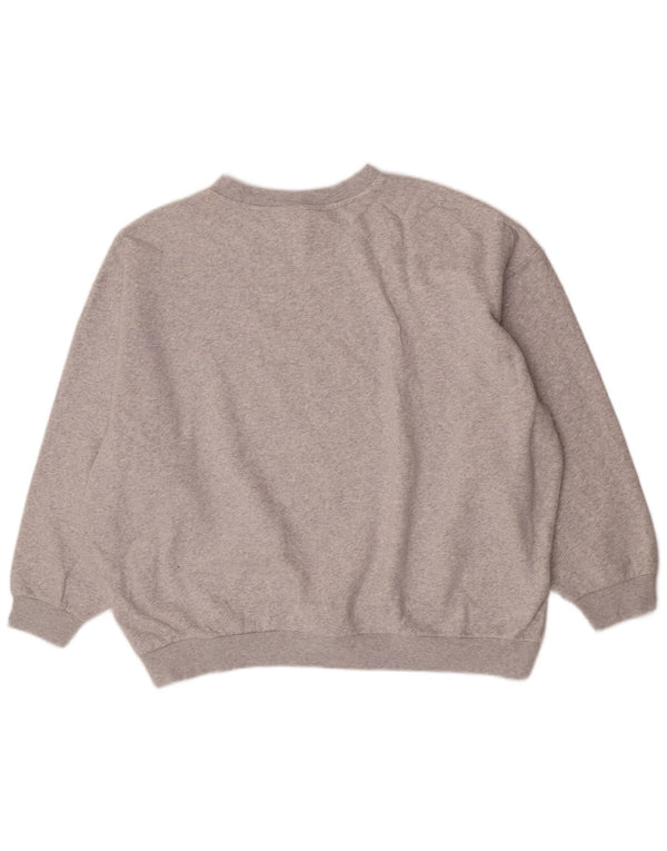 Adidas Womens Oversized Sweatshirt Jumper UK 14 Large Grey Cotton