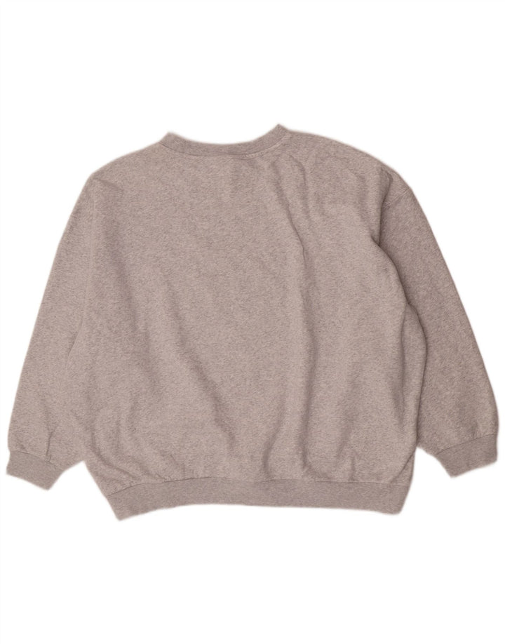 Adidas übergroßer Damen-Sweatshirt-Pullover, UK 14, große graue Baumwolle