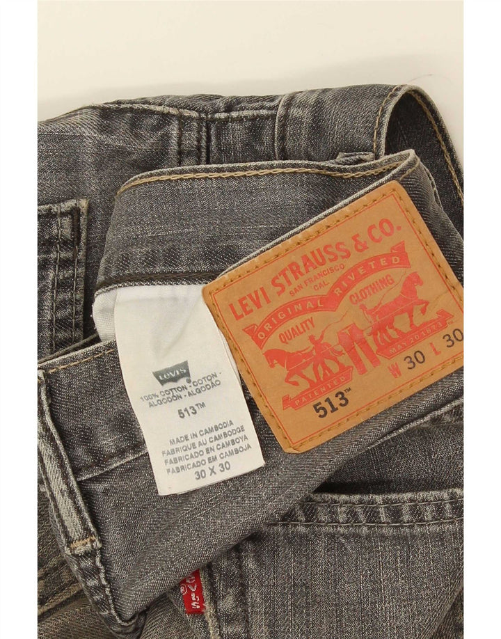 Levi's Herren 513 Straight Jeans W30 L30 Graue Baumwolle