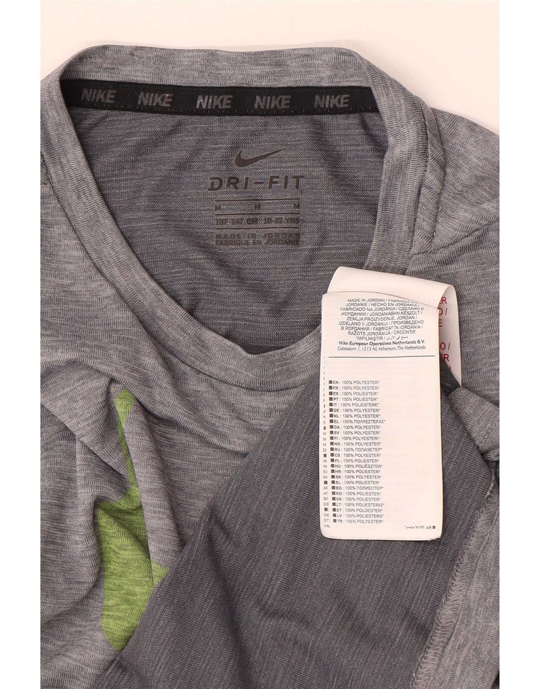Nike Dri Fit Grafik-T-Shirt für Jungen, 10–11 Jahre, mittelgraues Polyester