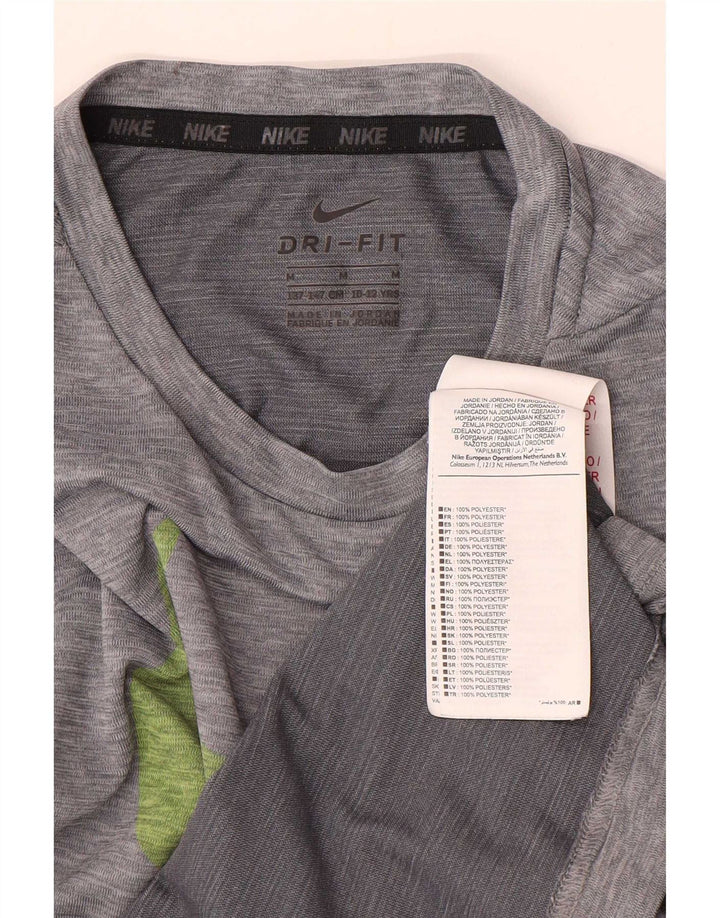 Nike Dri Fit Grafik-T-Shirt für Jungen, 10–11 Jahre, mittelgraues Polyester