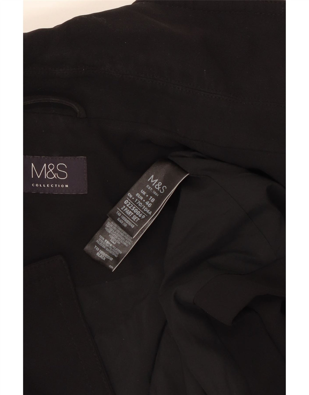 Marks & Spencer Damen Longline ärmellose Blazerjacke UK 18 XL Schwarz