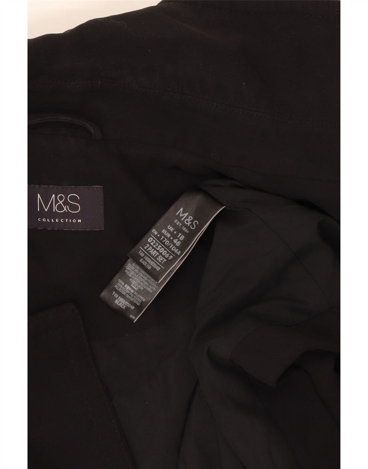 Marks & Spencer Damen Longline ärmellose Blazerjacke UK 18 XL Schwarz