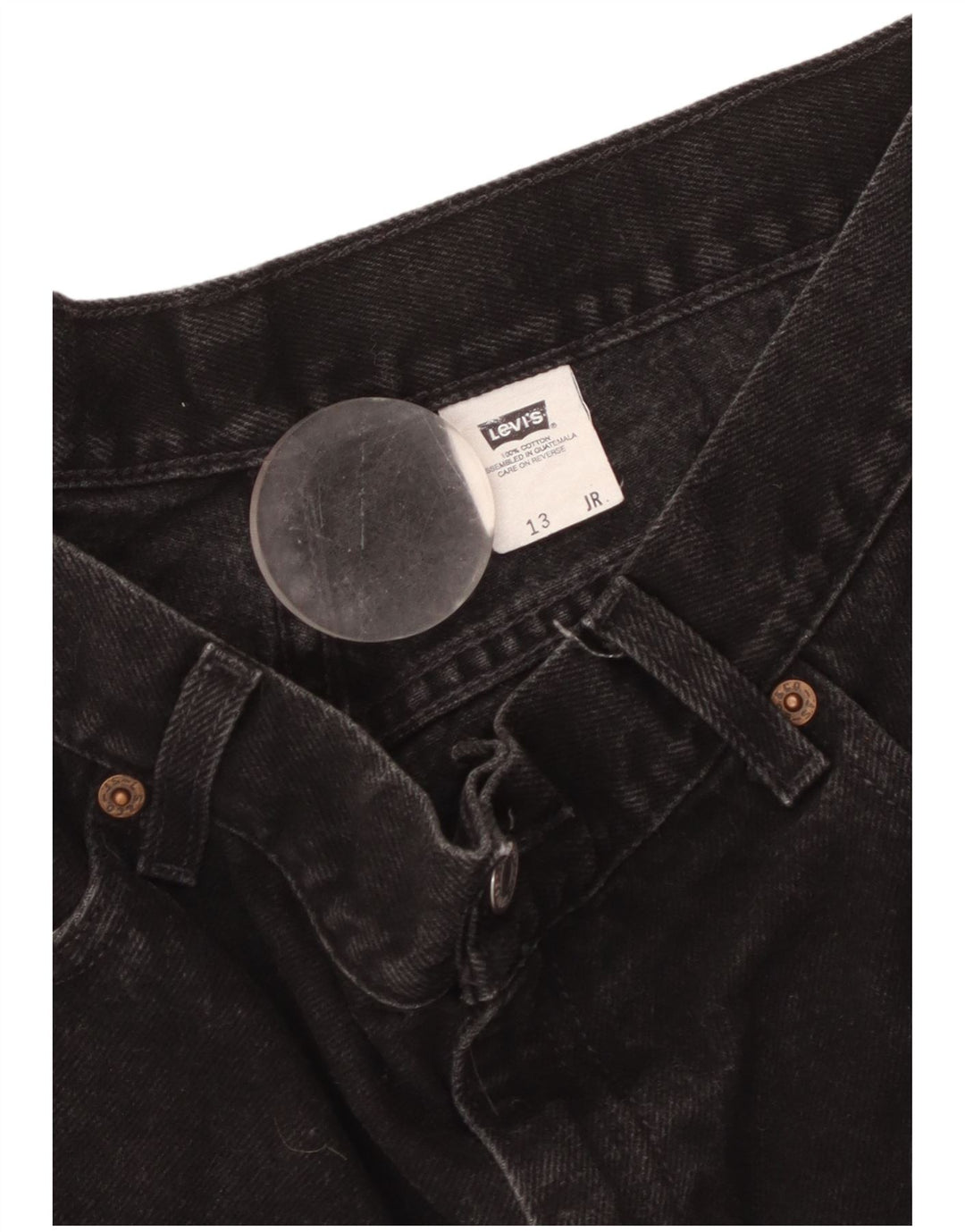 Levi's Damen-Jeansshorts mit hohem Bund, Größe 13, große schwarze Baumwolle