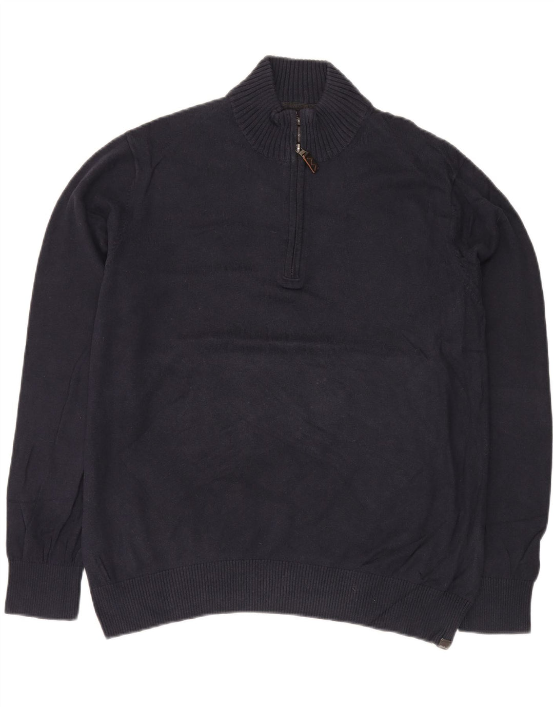 EDDIE BAUER Herren-Pullover mit Reißverschluss, XL, marineblaue Baumwolle