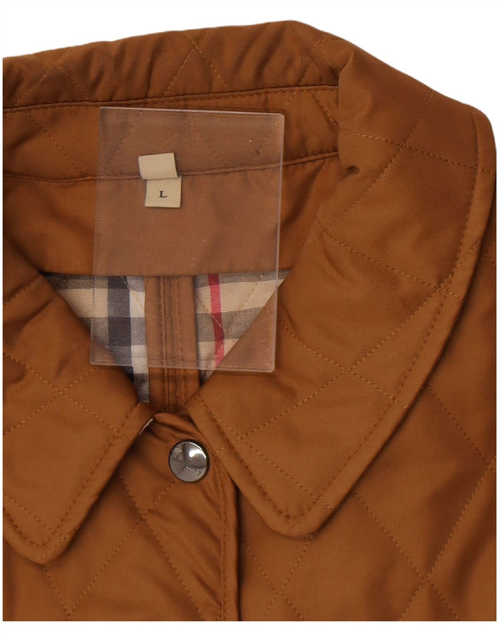 Burberry Damen Steppjacke UK 16 Large Beige Baumwolle