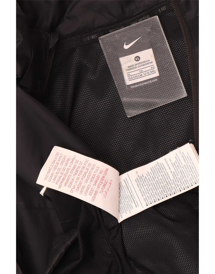 Nike Regenjacke mit Kapuze für Jungen, 13–14 Jahre, XL, schwarzes Nylon