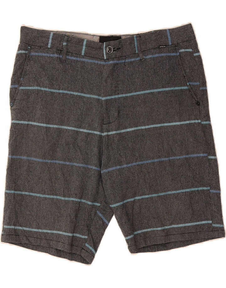 HURLEY Mens Chino Shorts W34 Large  Grey Striped Cotton Vintage Hurley and Second-Hand Hurley from Messina Hembry 