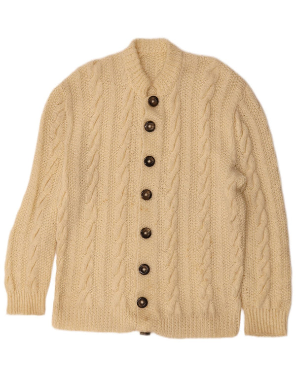Vintage Herren Cardigan Pullover Small Off White