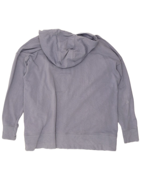 Dkny Womens Zip Hoodie Pullover UK 16 Große blaue Baumwolle