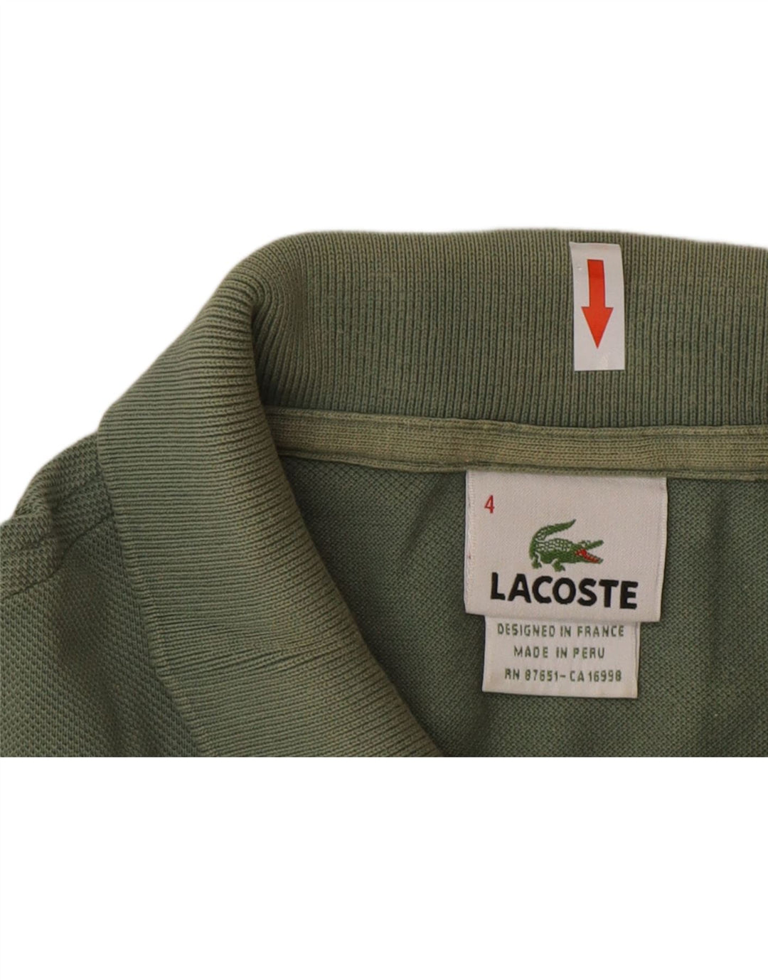Lacoste Herren-Poloshirt, Größe 4, mittelgrüne Baumwolle