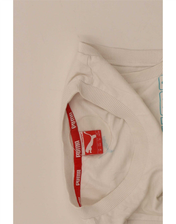 Puma Jungen Grafik-Trägershirt, 9–10 Jahre, weiß gepunktet