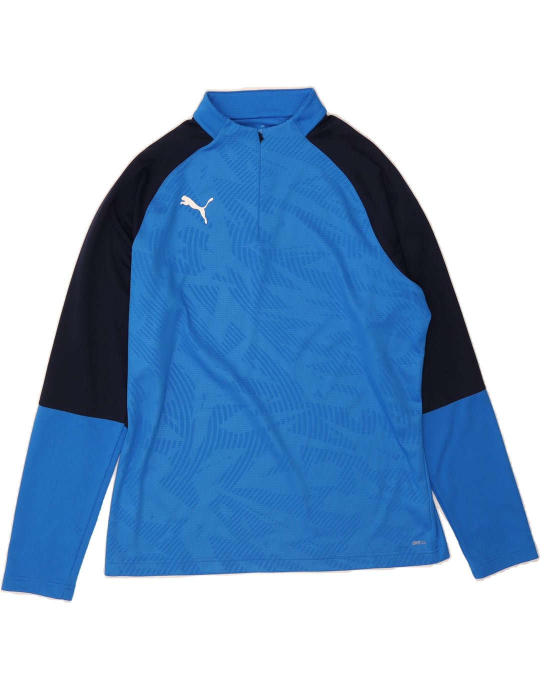 PUMA Mens Zip Neck Pullover Tracksuit Top XL Blue Colourblock Polyester Vintage Puma and Second-Hand Puma from Messina Hembry 