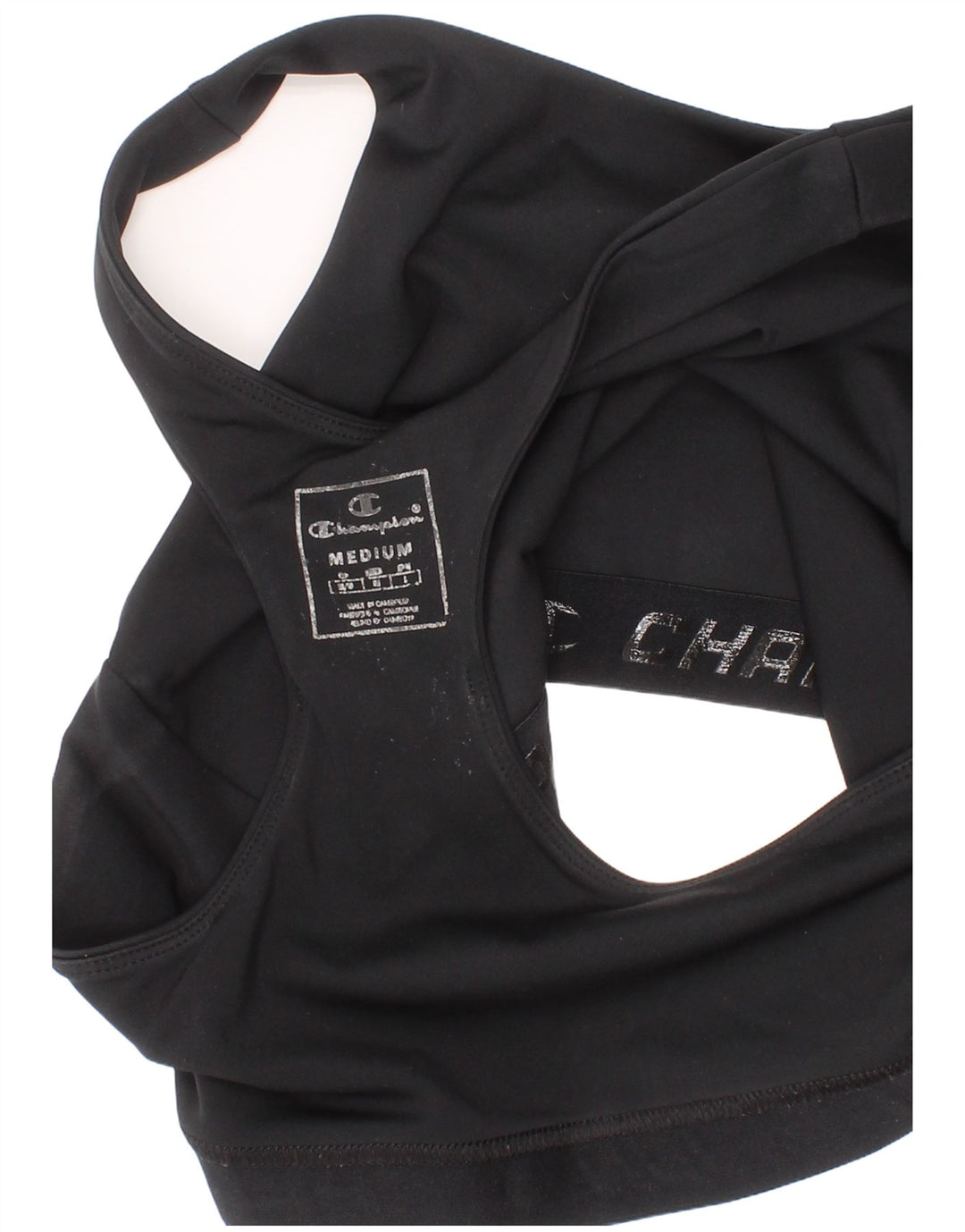 Champion Damen Sport-BH mit Grafik, Medium, Schwarz, Sport