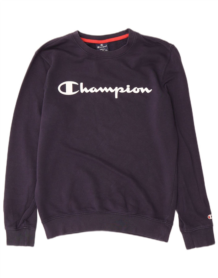Champion Herren-Sweatshirt mit Grafik, Größe S, marineblau, Baumwolle
