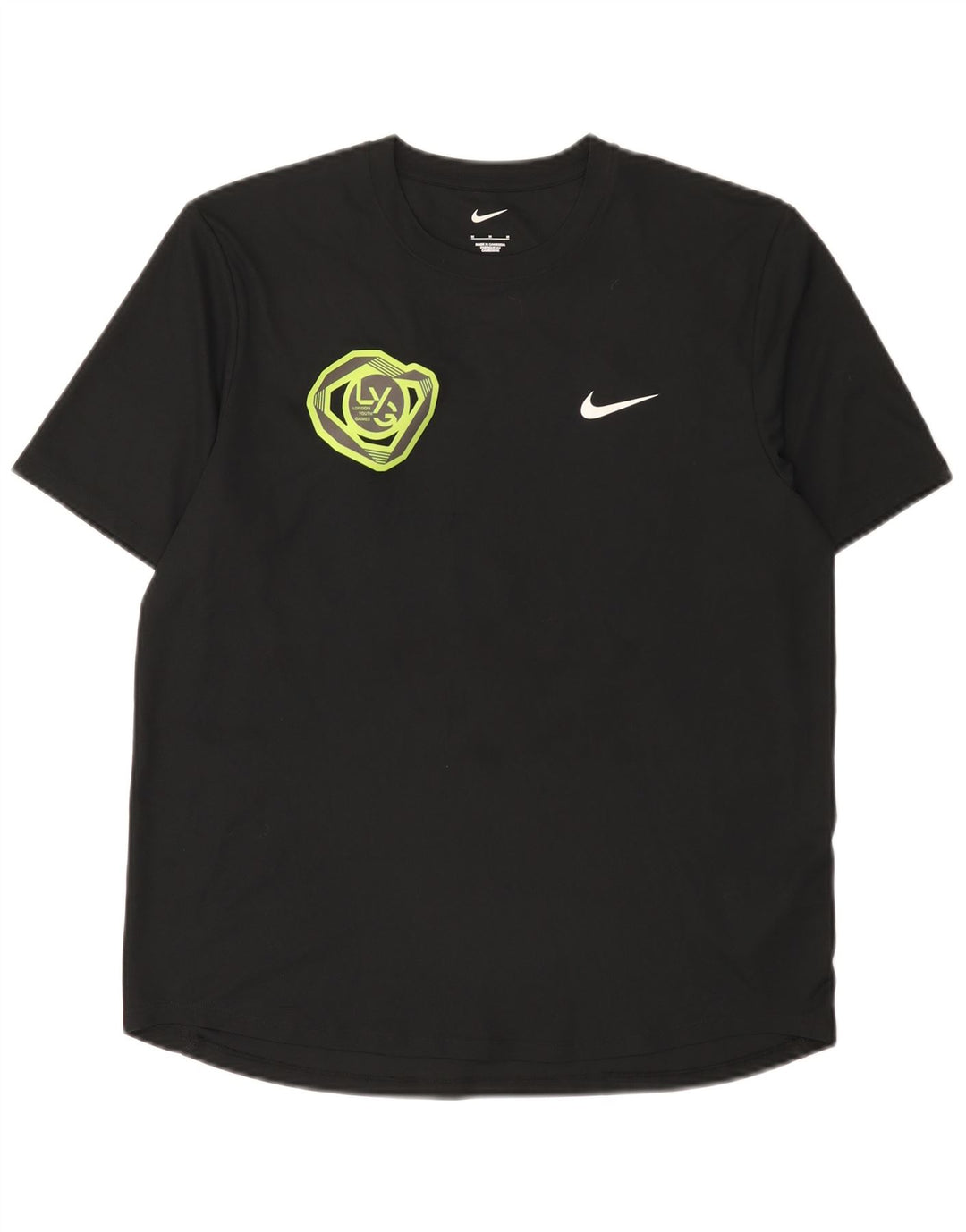 Nike Herren-T-Shirt mit Grafik, mittelgroß, schwarzes Polyester