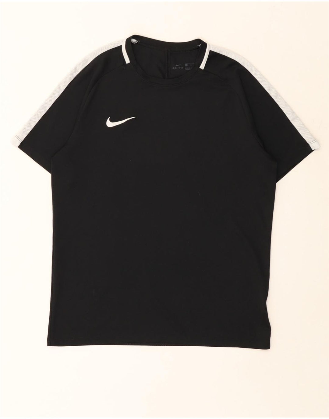 NIKE Damen Dri Fit T-Shirt Top UK 16 Large Schwarz Colourblock Polyester