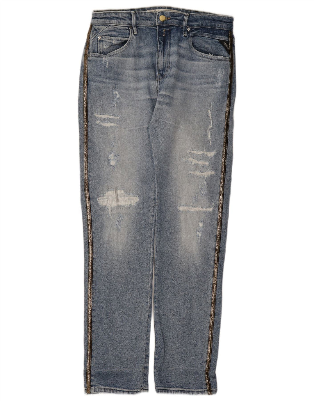 Replay Damen Distressed Tapered Jeans W30 L31 Blau