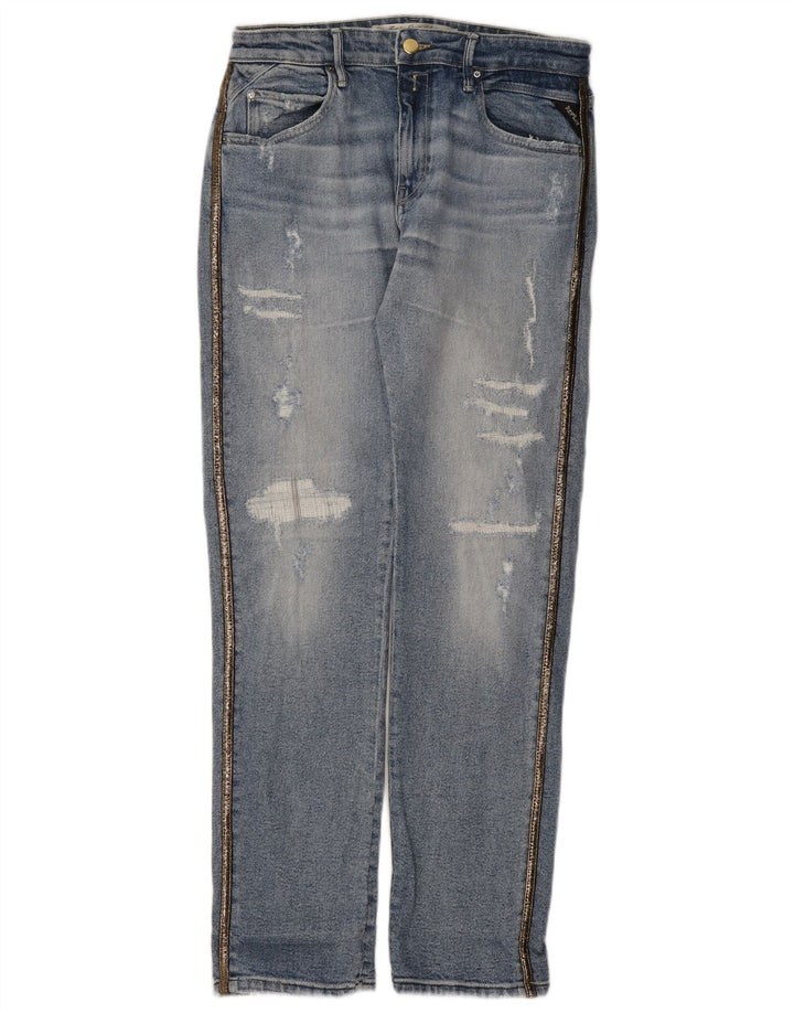 Replay Damen Distressed Tapered Jeans W30 L31 Blau