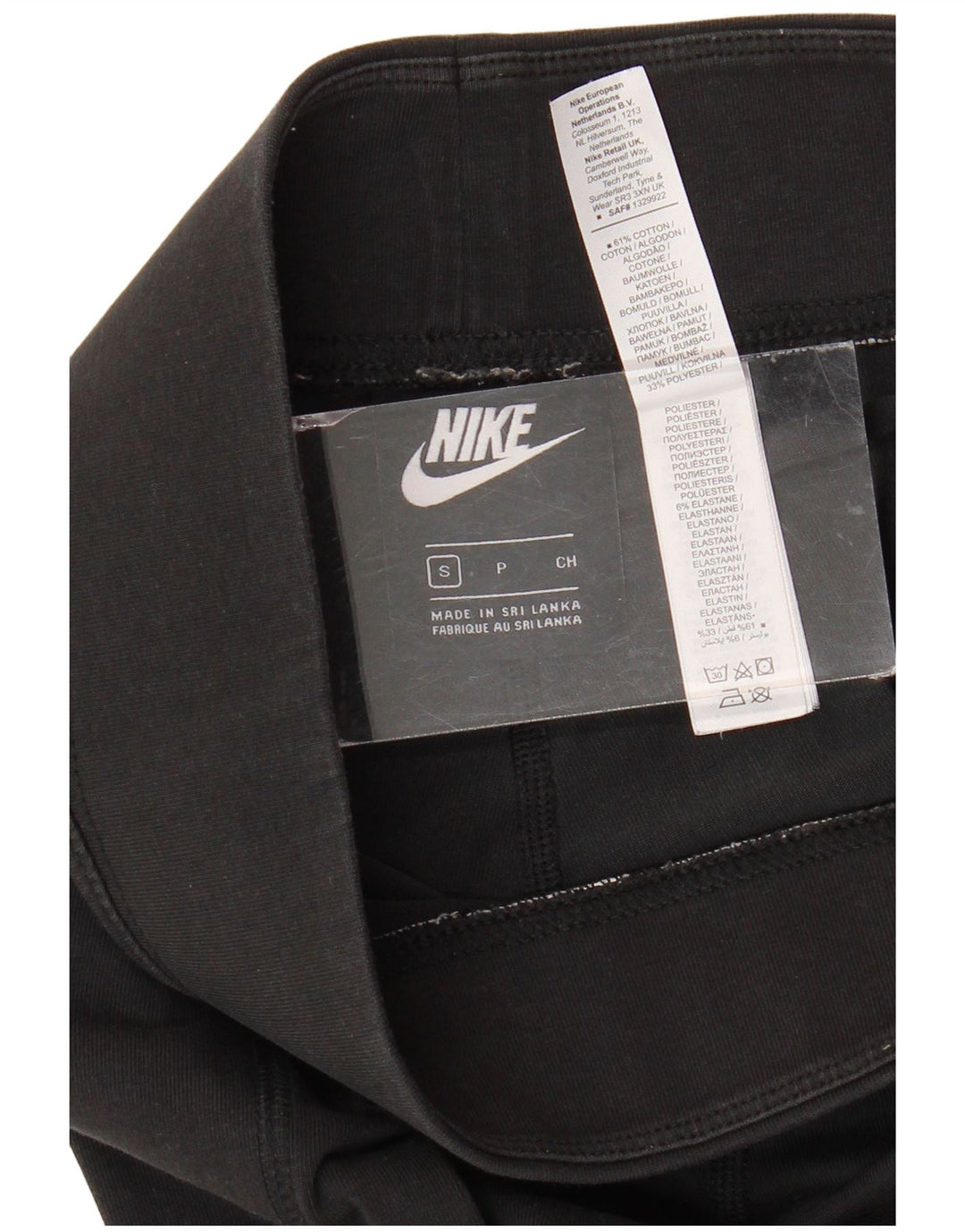 NIKE Womens Graphic Leggings UK 10 Small Schwarz Baumwolle
