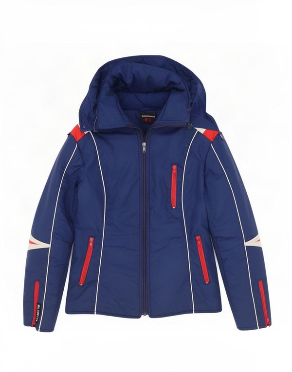 Silvretta Damen Skijacke mit Kapuze IT 42 Medium Navy Blue Colourblock