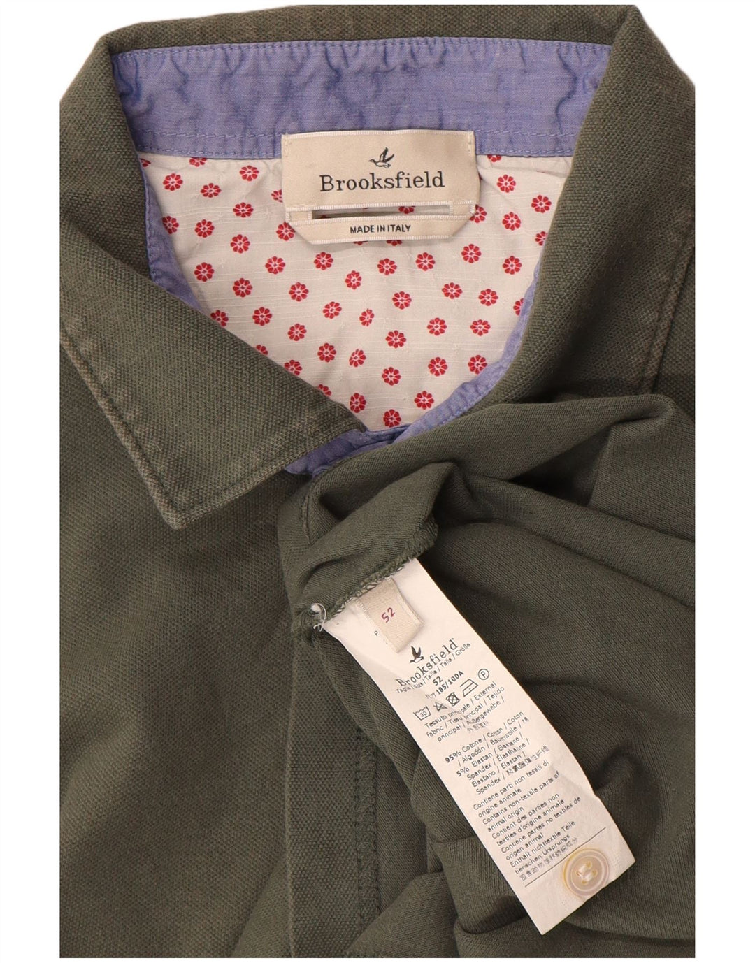 Brooksfield Herren Poloshirt IT 52 Large Khaki Baumwolle