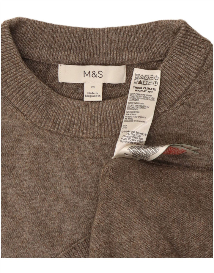 Marks & Spencer Damen Pullover mit Rundhalsausschnitt, UK 14, Mittelgrau