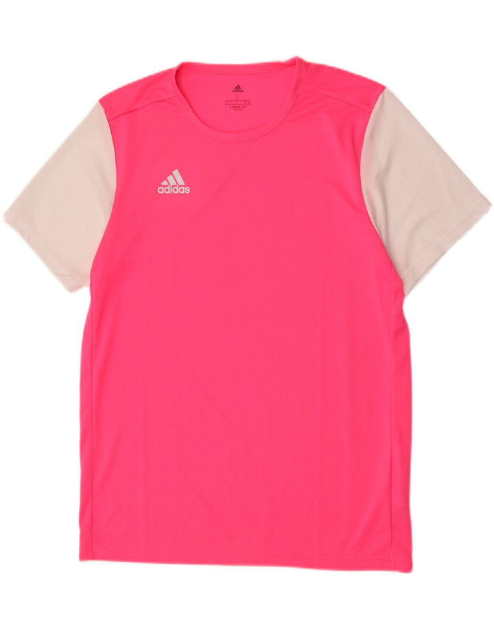 Adidas Herren Aeroready T-Shirt Top Large Pink Colourblock Polyester