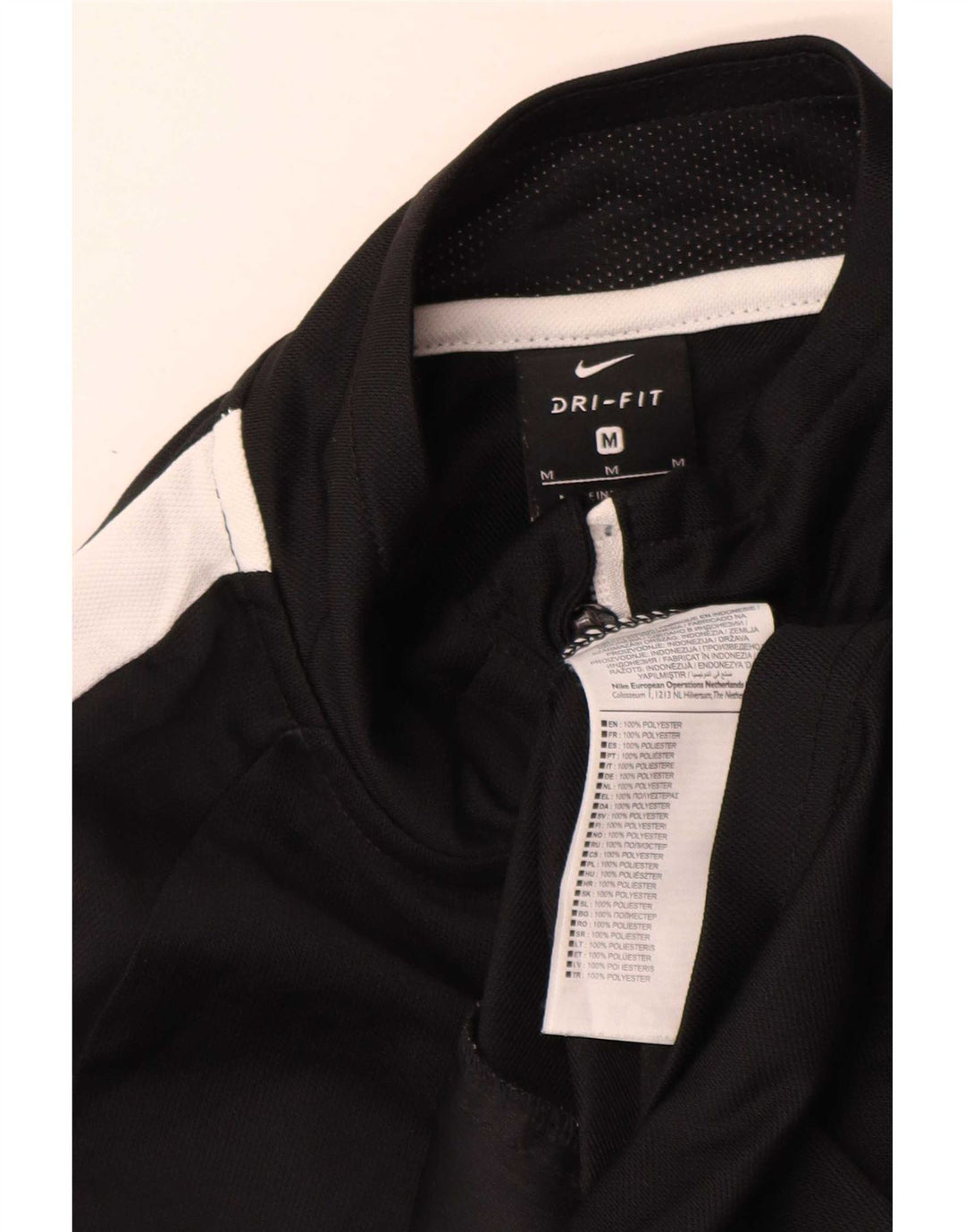 Nike Herren-Dri-Fit-Trainingsanzug-Top-Jacke, mittelschwarzes Farbblock-Polyester
