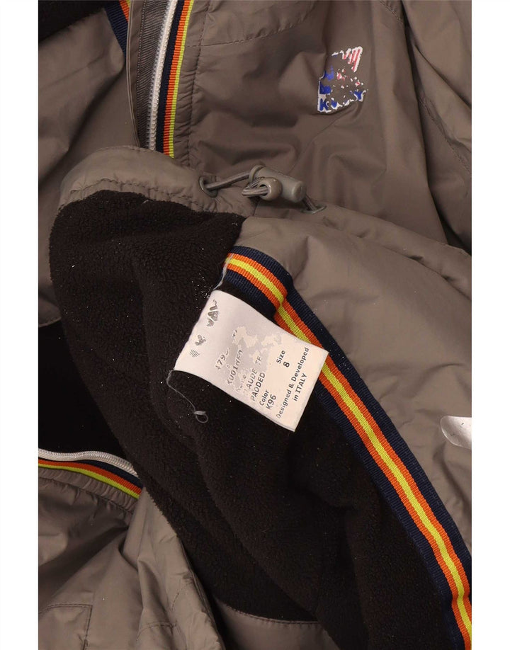 K-Way Damen-Windbreakerjacke mit Kapuze, US 8, Mittelgrau