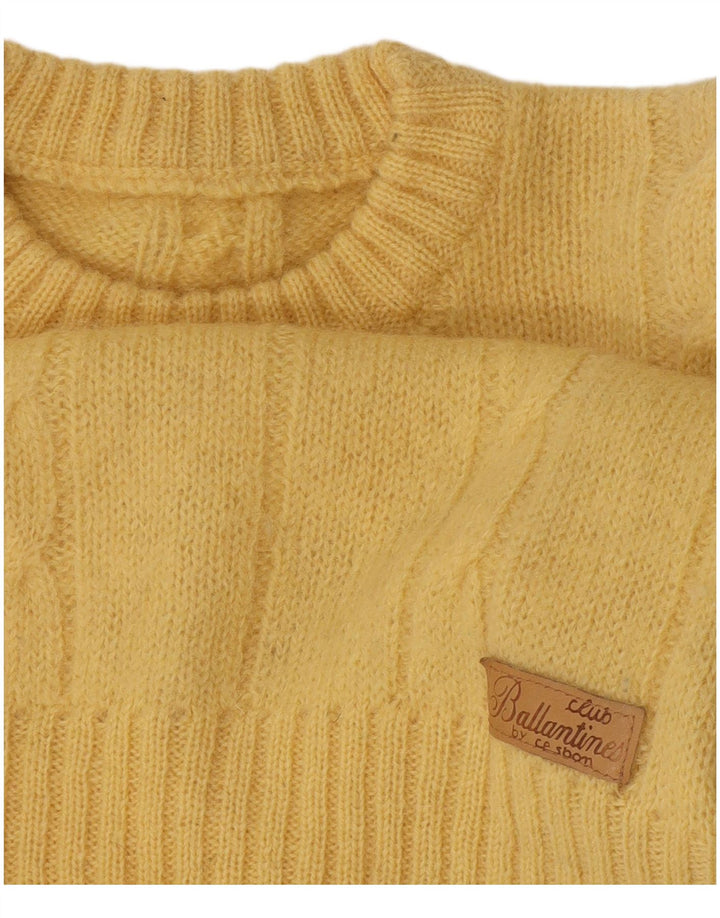 Vintage Herren Pullover mit Rundhalsausschnitt Mittelgelb